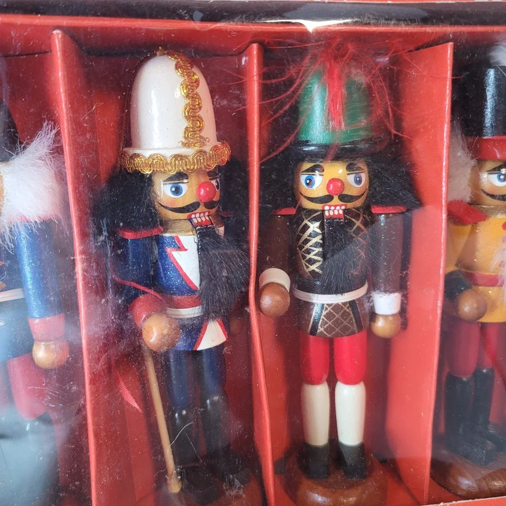 Nutcracker Hanging Ornaments Glitter Soldiers Set of 11 Holiday Decor NEW